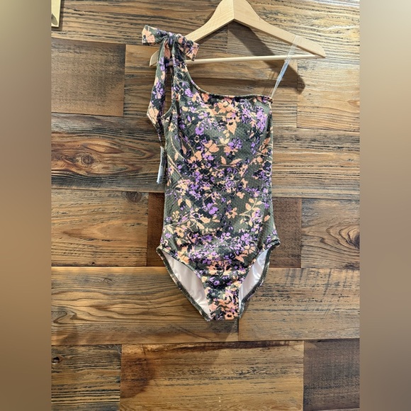 Shoshanna Olive and Lavender Swimsuit - Picture 3 of 7